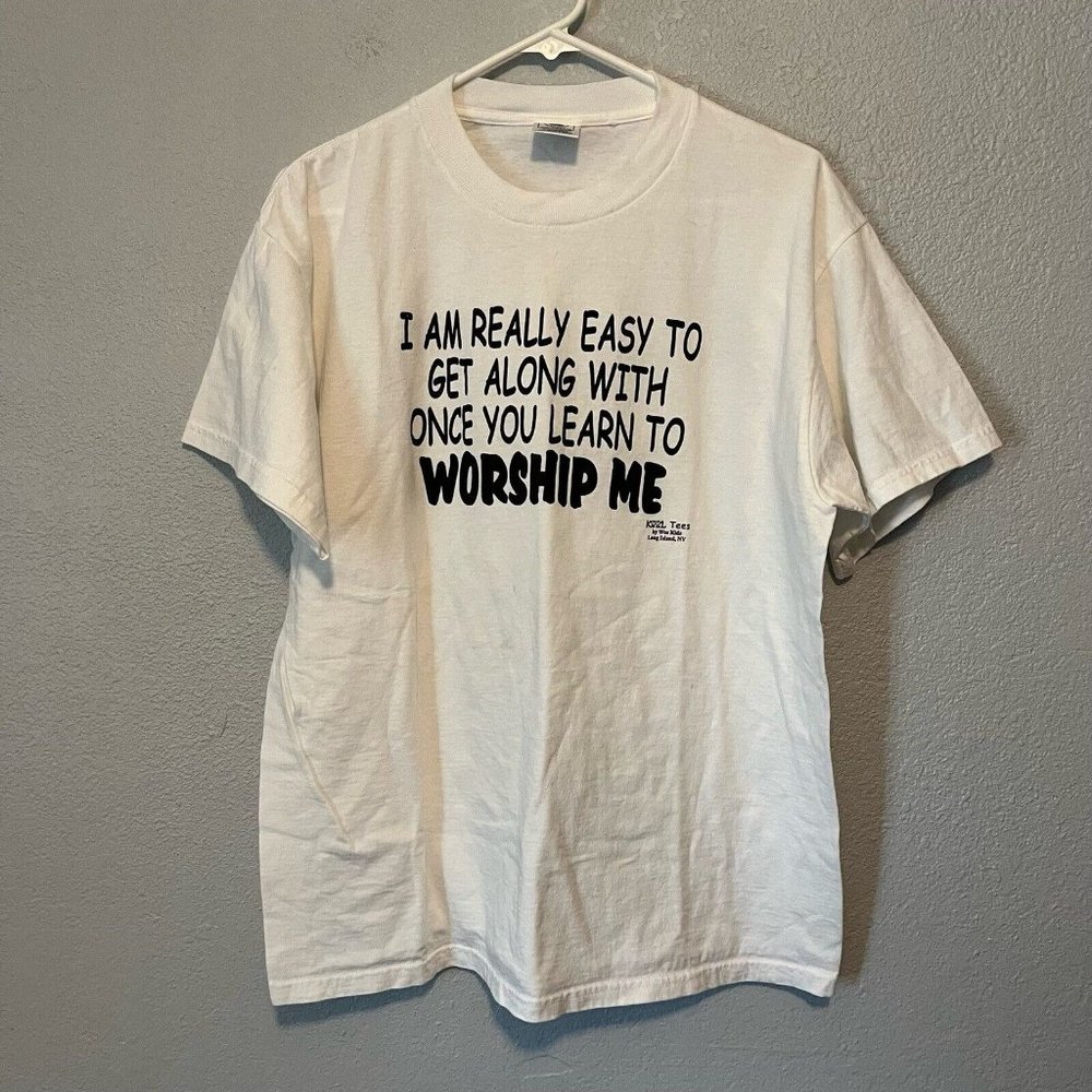 Delta Preshrunk Pro Weight White Graphic T-Shirt Size Adult Large